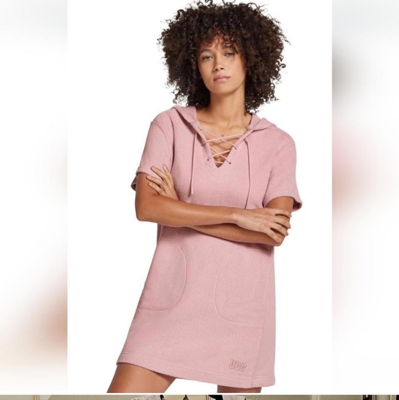 UGG Yasmine Short-Sleeve Mixed Hooded Dress. NWT. Size Xl - Picture 2 of 7